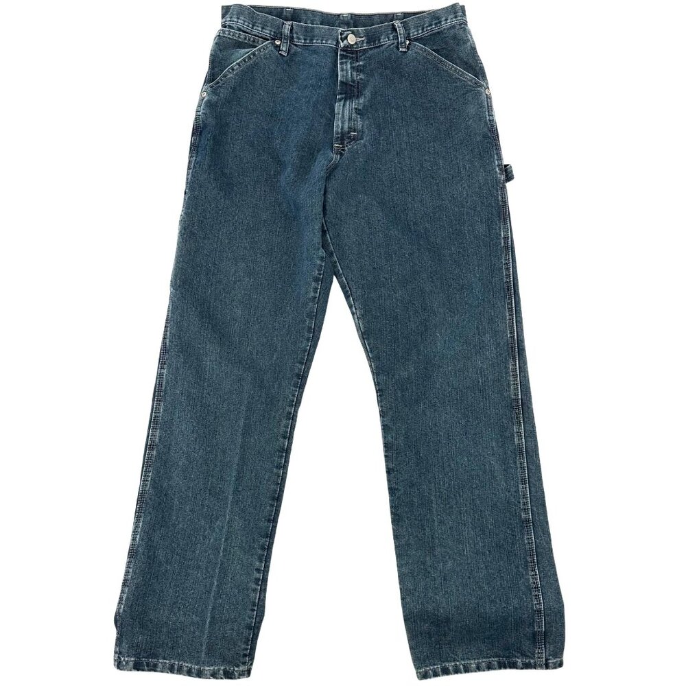 Wrangler Mens Loose Fit Durable Denim Blue Carpenter Jeans Size 34x34